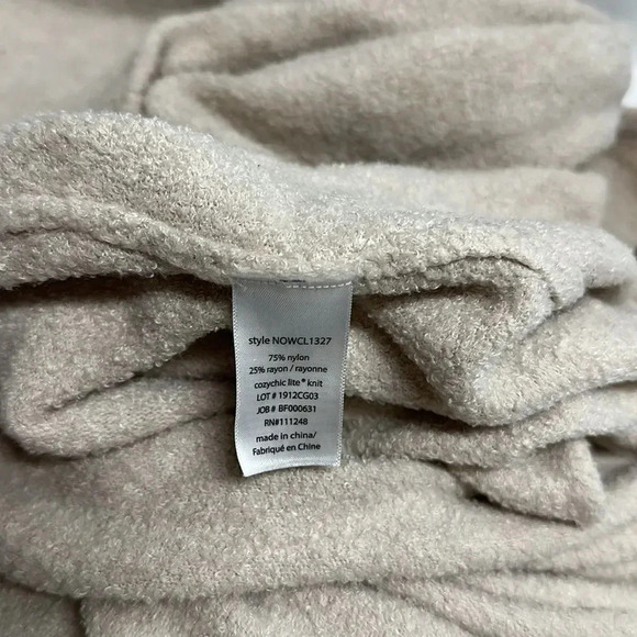 Barefoot Dreams CozyChic Lite Long Weekend Cardi Open Front Cardigan Tan Small - Picture 9 of 11